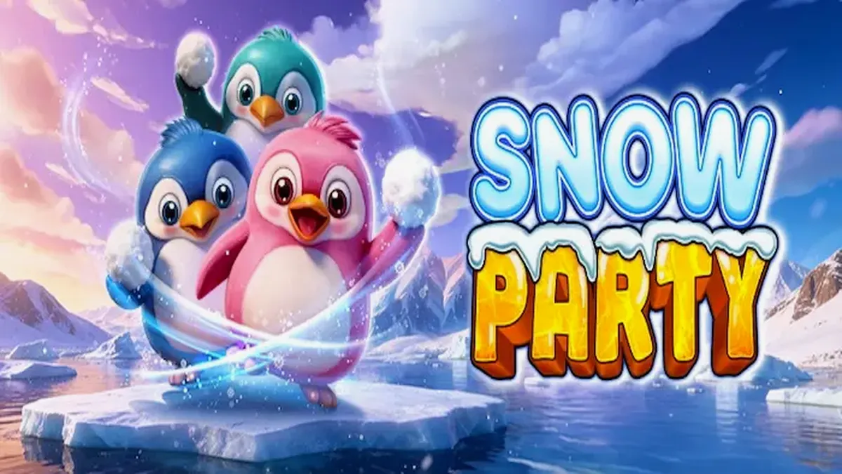 Tampilan visual slot Snow Party dengan tema hewan kutub yang ceria